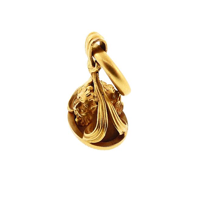 Art Nouveau 10K Gold Satyr Watch Fob Seal Pendant