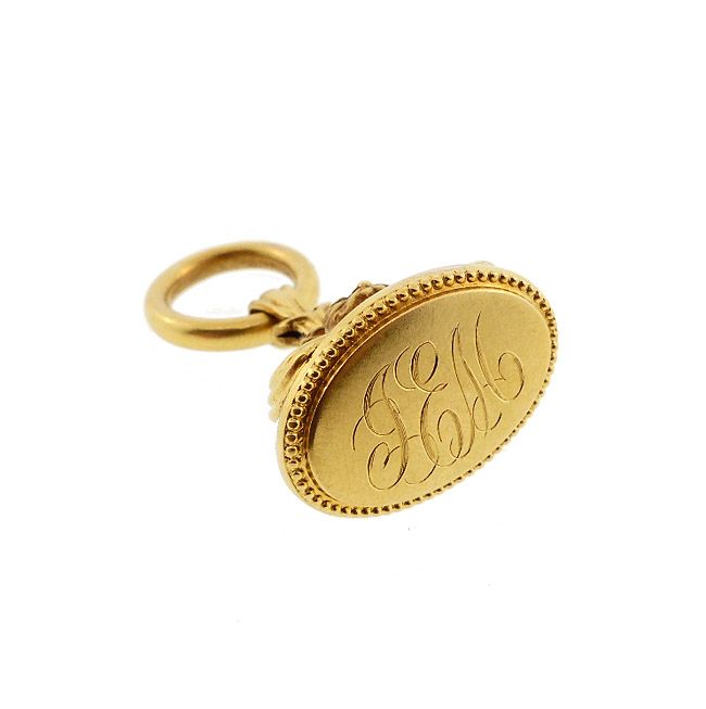 Art Nouveau 10K Gold Satyr Watch Fob Seal Pendant