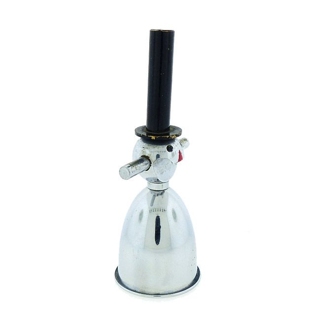 Art Deco Chrome Snowman Figural Novelty Jigger Bottle Opener Corkscrew