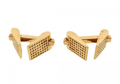 French 18K Gold Snaffle Cufflinks