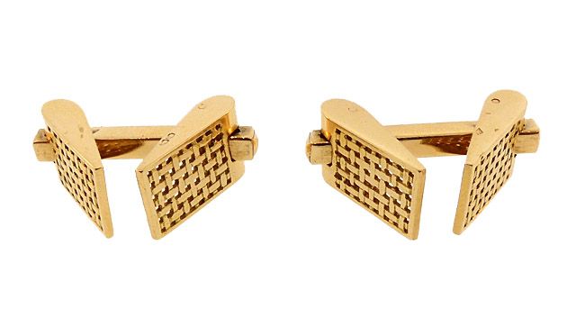 French 18K Gold Snaffle Cufflinks