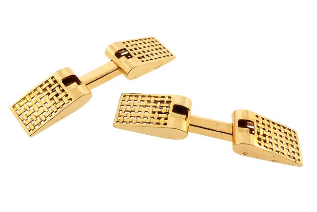 French 18K Gold Snaffle Cufflinks