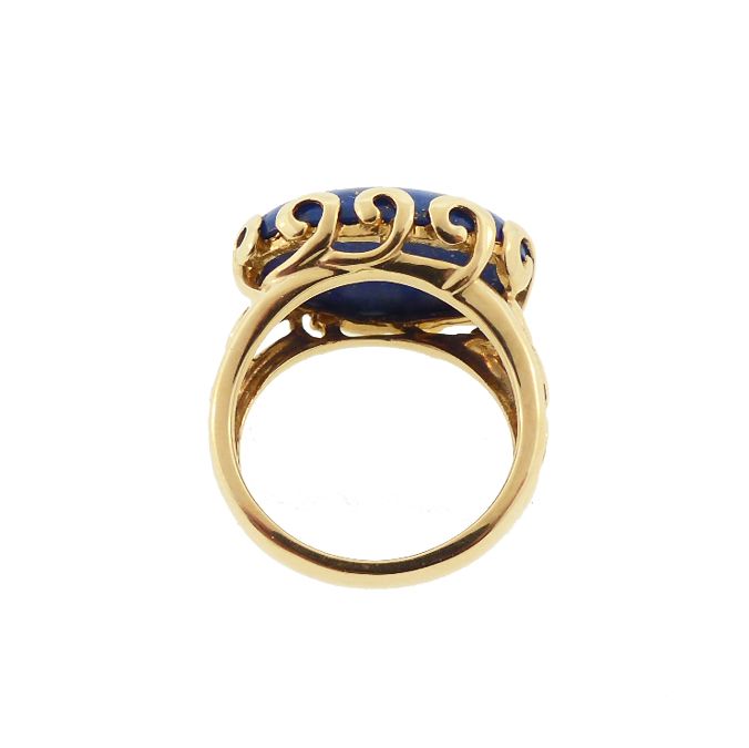 14K Gold &amp; Afghan Lapis Ring