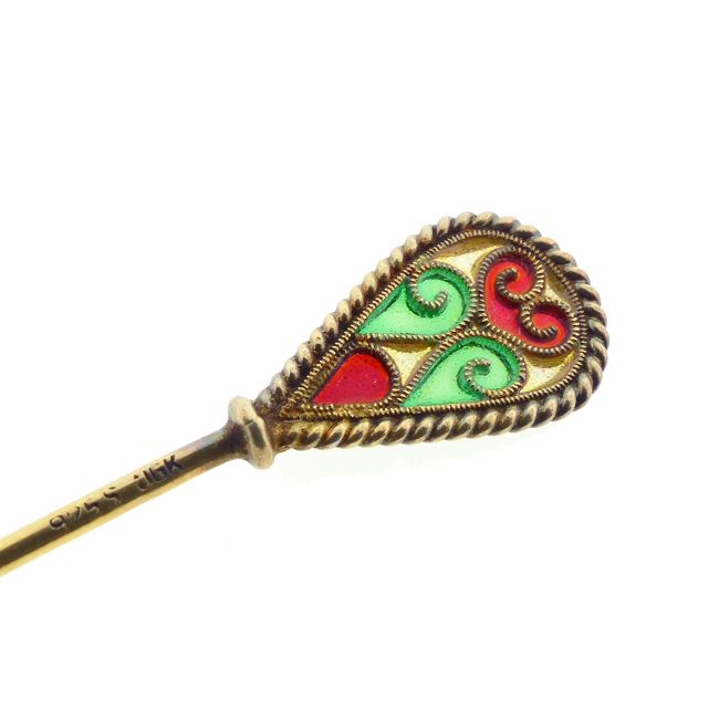 Art Nouveau Scandinavian Silver Plique-a-Jour Enamel Cocktail Picks