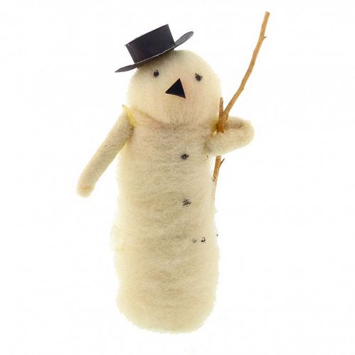 Antique Christmas Spun Cotton Batting Snowman Feather Tree Topper