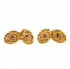 Victorian Aesthetic Period 18K & Ruby Double-Sided Cufflinks