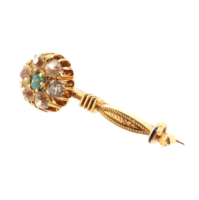 Georgian 18K Gold &amp; Paste Halley’s Comet Pin