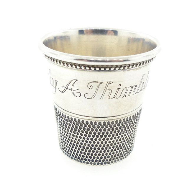 Thomae &amp; Co. Sterling Silver Thimble Figural Novelty Jigger