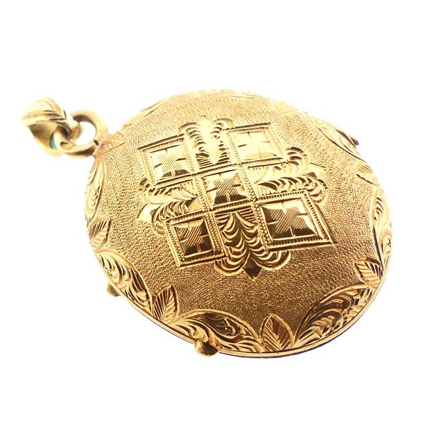 Napoleon III 18K Gold &amp; Persian Turquoise Locket
