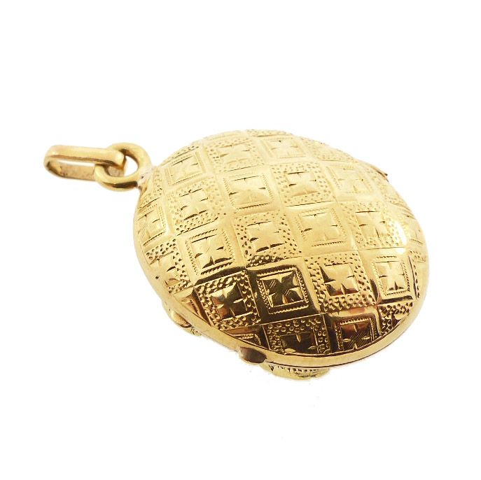 Napoleon III 18K Gold &amp; Rhodolite Garnet Locket