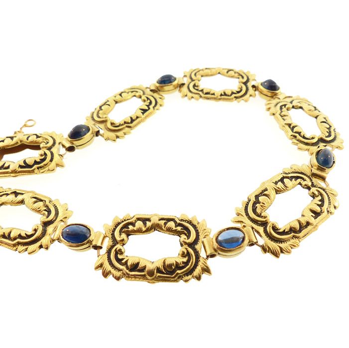 Belle Epoque 19K Gold &amp; Cabochon Sapphire Bracelet