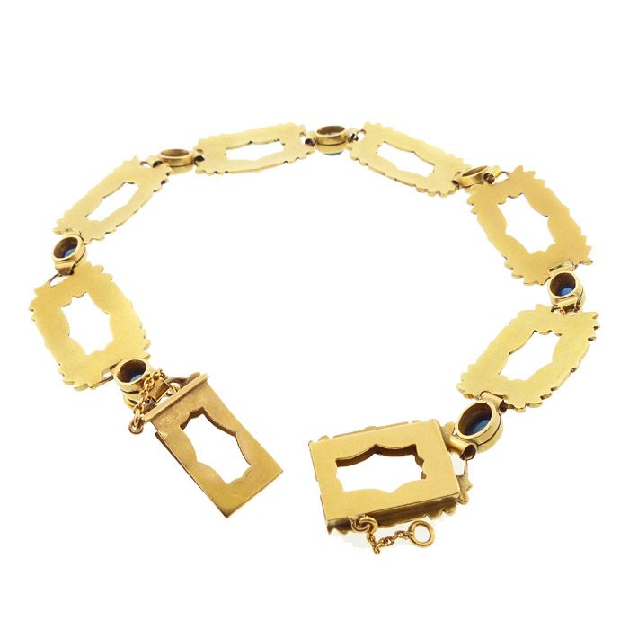 Belle Epoque 19K Gold &amp; Cabochon Sapphire Bracelet
