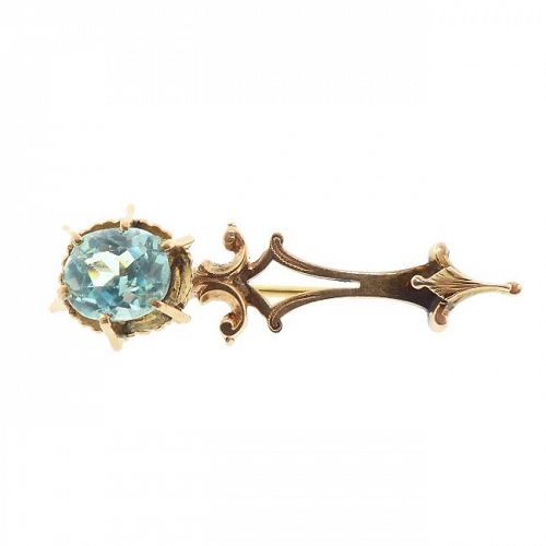 Late Georgian 14K Gold & Blue Paste Halley’s Comet Pin