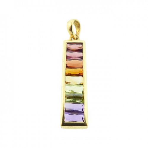 H Stern Rainbow Collection 18K Gold & Gemstone Pendant