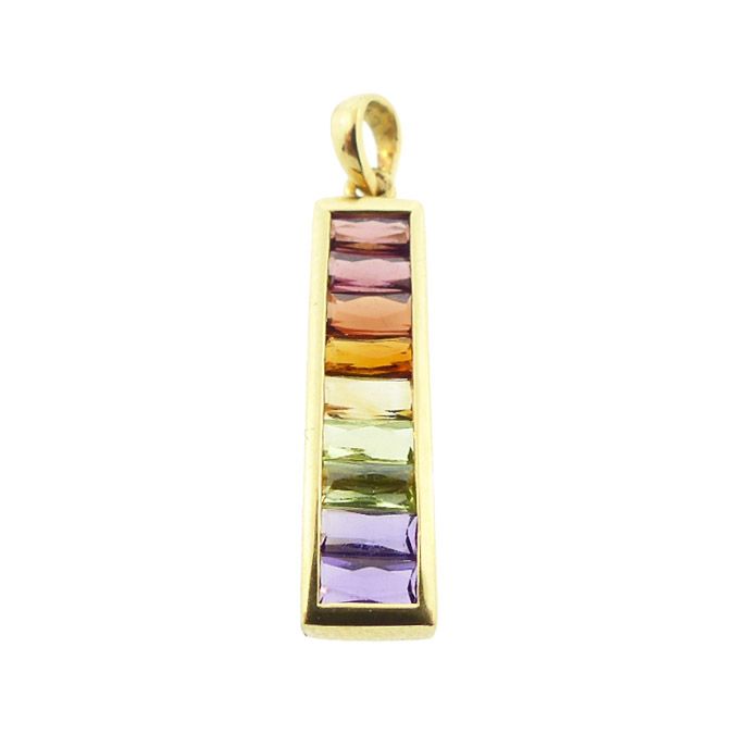 H Stern Rainbow Collection 18K Gold & Gemstone Pendant