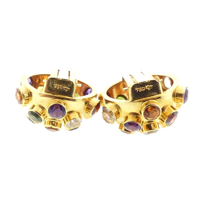 H Stern Sputnik 18K Gold &amp; Multicolored Gemstone Earrings