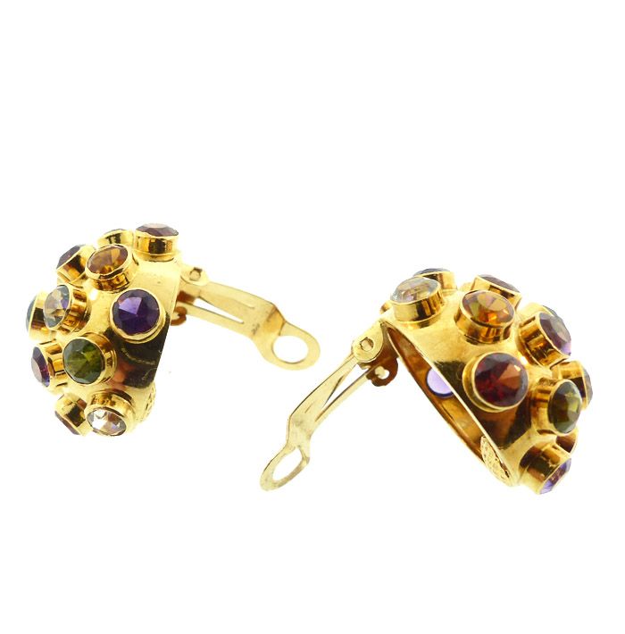 H Stern Sputnik 18K Gold &amp; Multicolored Gemstone Earrings