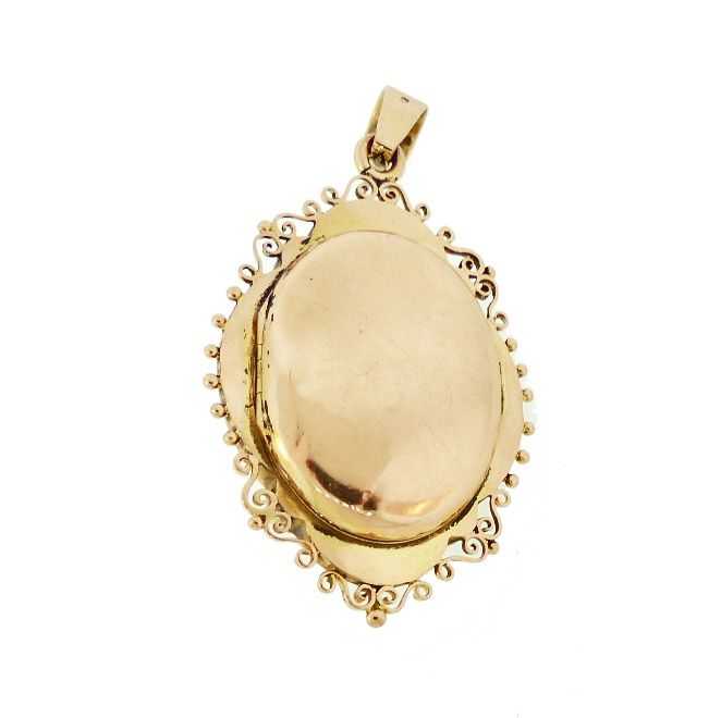 French Victorian 18K Gold, Persian Turquoise, Pearl &amp; Diamond Locket