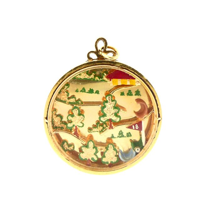 Vintage Dankner 14K Gold Ball Bearing Dexterity Game Golf Course Charm