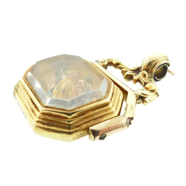 Georgian 18K Multicolored Gold, Rock Crystal Carnelian Watch Fob Seal