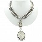 Victorian American Sterling Aesthetic Period Locket & Chain Necklace