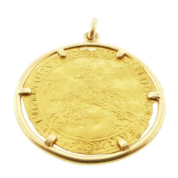 Medieval French Jean II Le Bon Franc a Cheval Gold Royal Coin Pendant