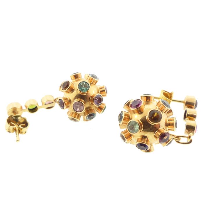 H Stern Sputnik 18K Gold &amp; Multicolored Gemstone Drop Earrings