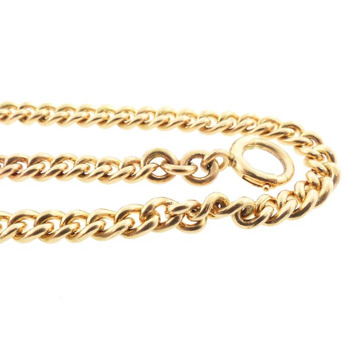 Victorian Heavy 14K Gold Curb Link Albert Watch Chain