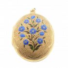 French Victorian 18K Gold & Enamel Forget-Me-Not Locket