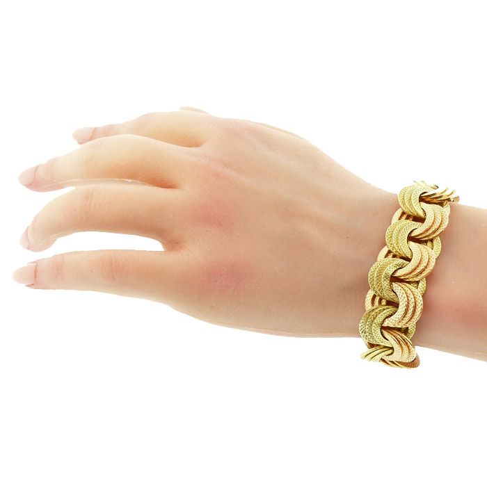 Pre-War Marchisio Italian 18K Rose &amp; Yellow Gold Retro Bracelet