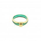 French 18K Gold & Green Chalcedony Ring