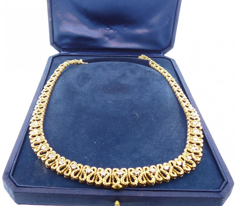 André Vassort for O. J. Perrin 18K Gold &amp; Diamond Necklace