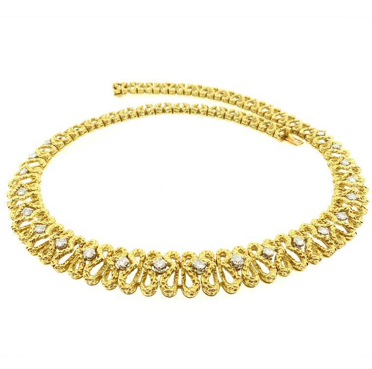 André Vassort for O. J. Perrin 18K Gold &amp; Diamond Necklace