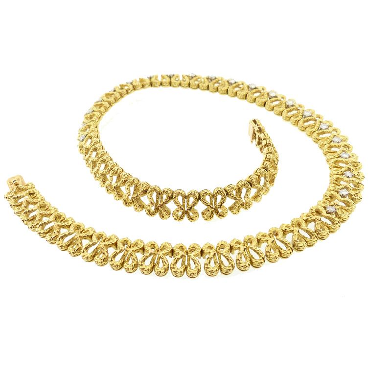 André Vassort for O. J. Perrin 18K Gold &amp; Diamond Necklace