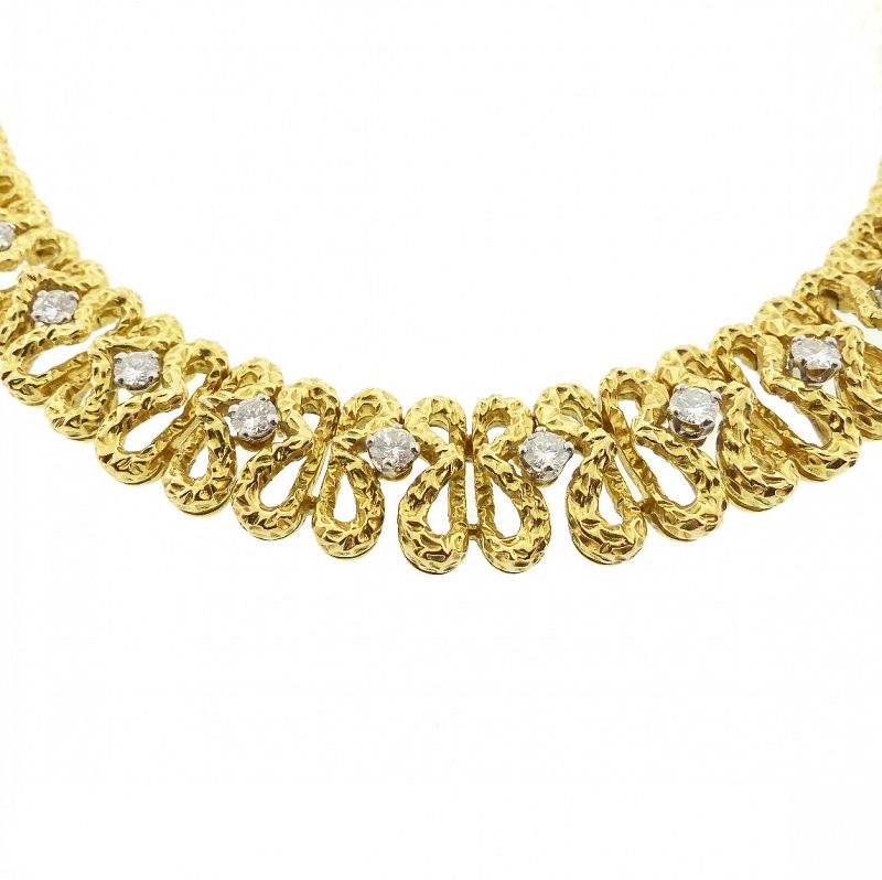 André Vassort for O. J. Perrin 18K Gold &amp; Diamond Necklace