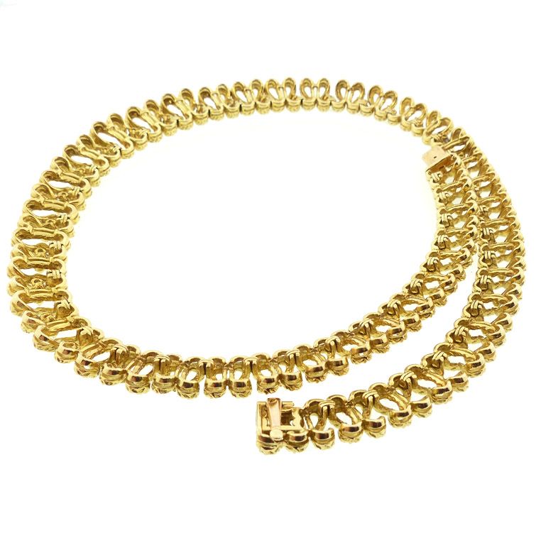 André Vassort for O. J. Perrin 18K Gold &amp; Diamond Necklace