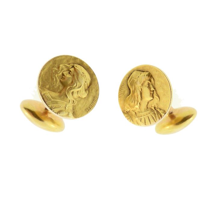 Victorian 14K Gold Romeo &amp; Juliet Cufflinks by Bippart