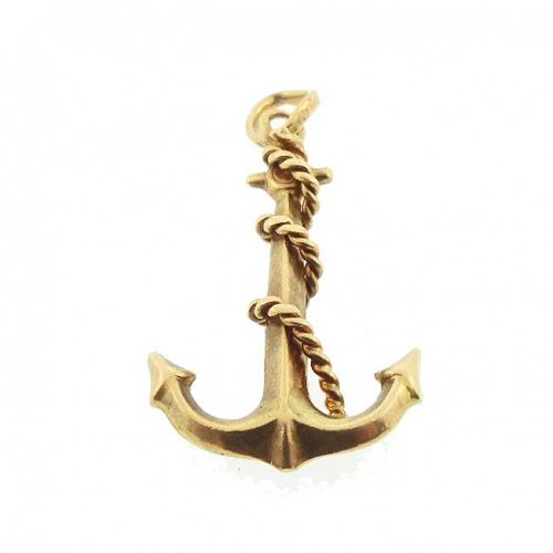 Victorian 14K Gold Anchor Pendant / Charm