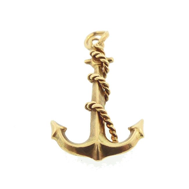 Victorian 14K Gold Anchor Pendant / Charm