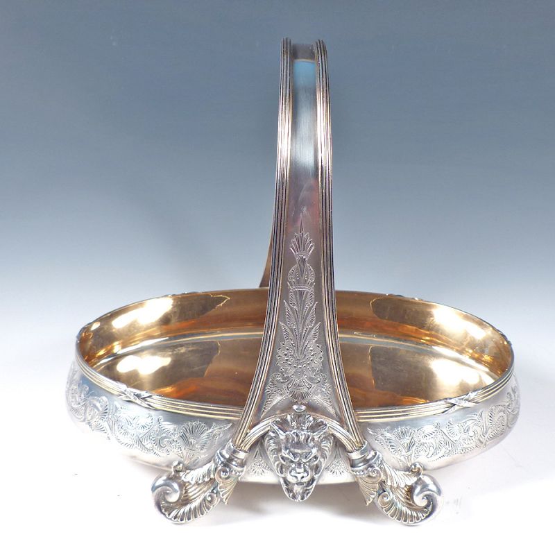 Gorham Sterling Silver Neoclassical Handled Basket Centerpiece