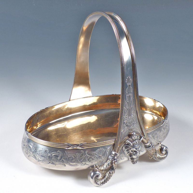 Gorham Sterling Silver Neoclassical Handled Basket Centerpiece