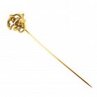 French Art Nouveau 18K Gold & Diamond Griffin Stickpin