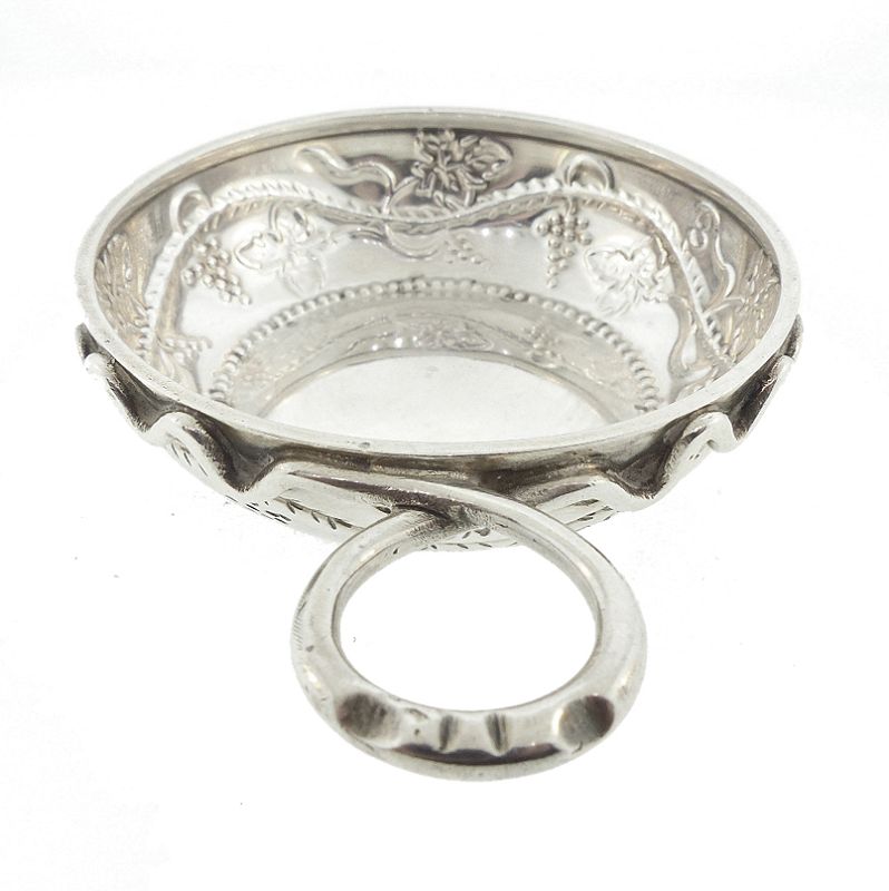 French Silver Burgundian Snake-Handled Wine Taster Tastevin