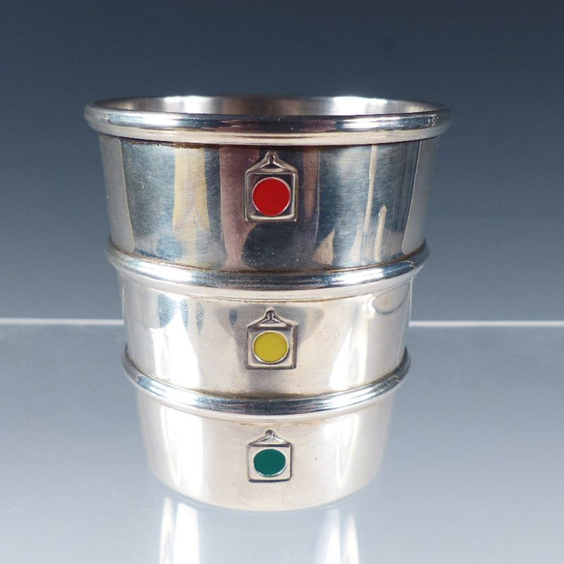 Gorham Enameled Sterling Silver Stoplight Figural Novelty Jigger