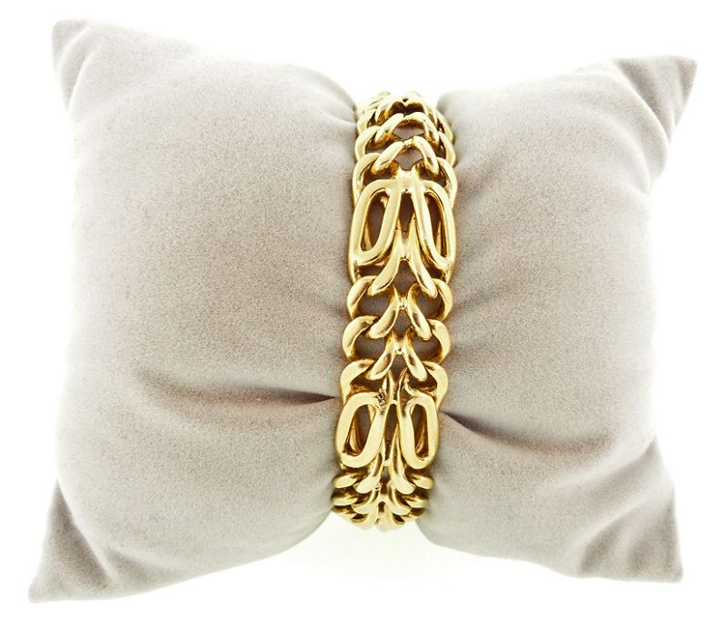 14K Gold Heavy Fancy Curb Link Bracelet