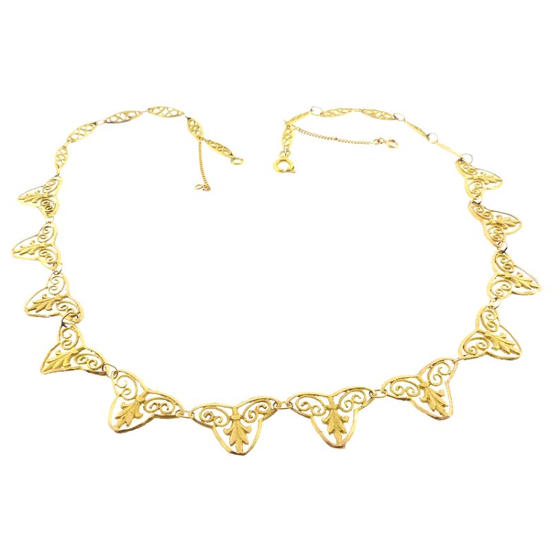 French Victorian 18K Gold Fringe Necklace