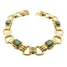 Lotos Retro 14K Gold & Green Tourmaline Bracelet