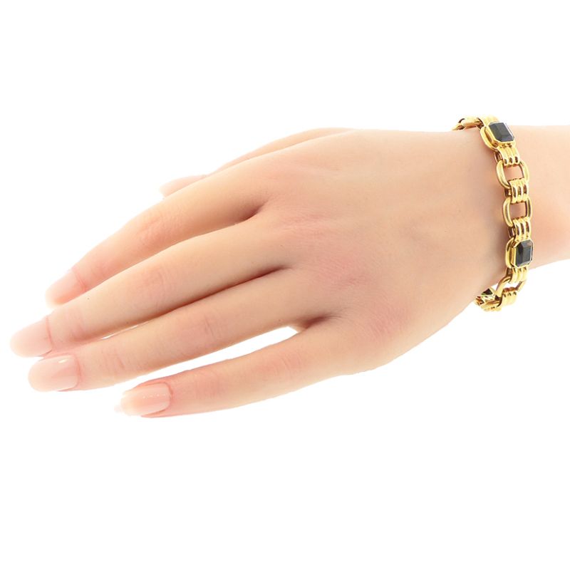 Lotos Retro 14K Gold &amp; Green Tourmaline Bracelet