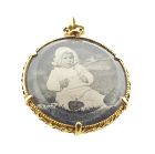 French Edwardian 18K Gold & Crystal Porte-Photo Locket