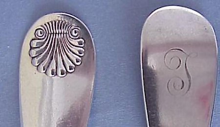 Pair Sterling Colonial Revival Serving Spoons